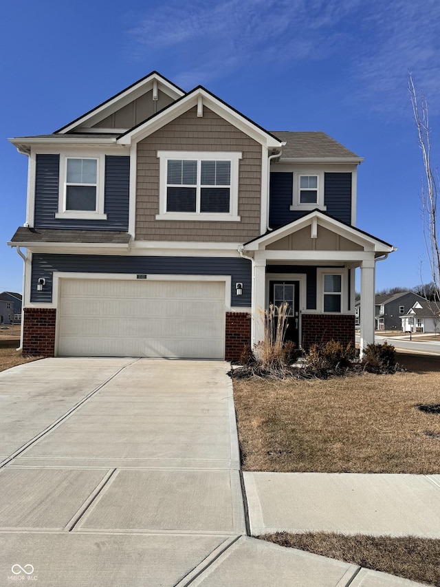 craftsman-style house featuring a garage