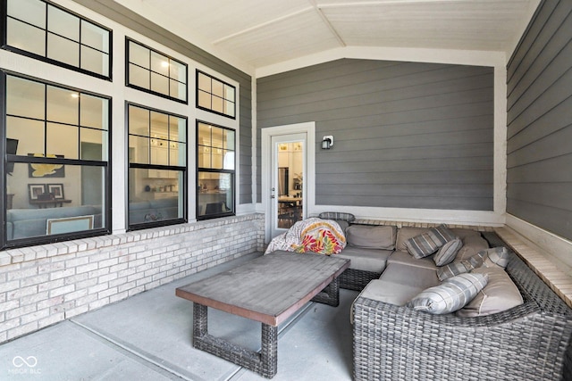 view of patio featuring an outdoor living space