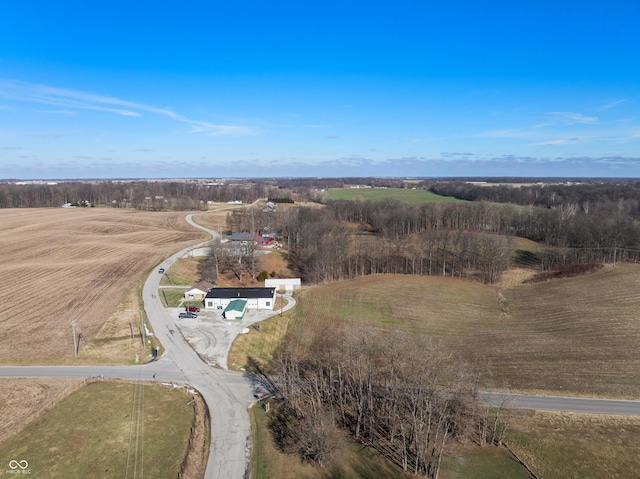 aerial view featuring a rural view