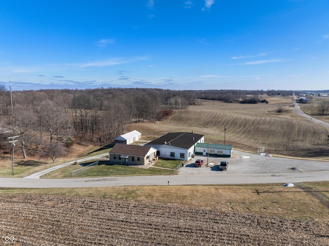 aerial view featuring a rural view