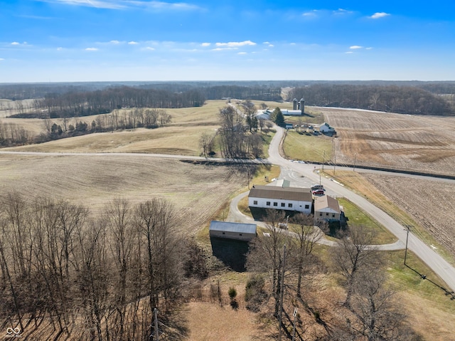 drone / aerial view featuring a rural view