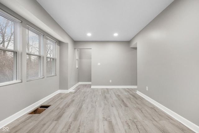 empty room featuring light hardwood / wood-style flooring