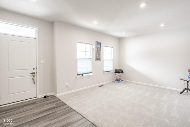 entryway featuring light hardwood / wood-style floors