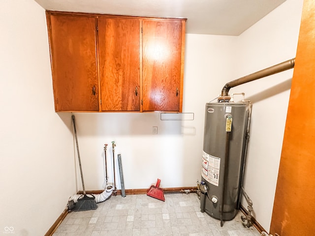 utility room with water heater