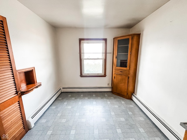 spare room with a baseboard radiator