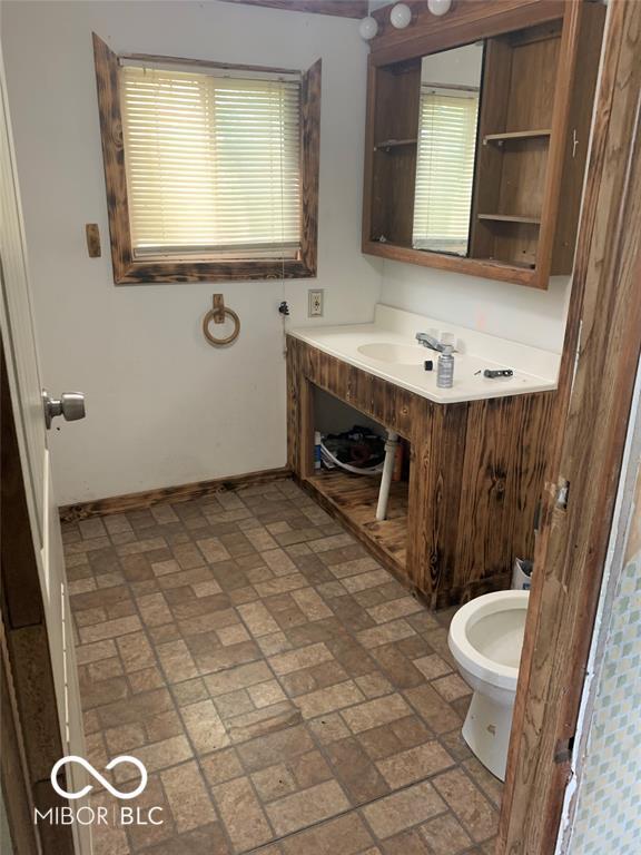 bathroom with vanity and toilet