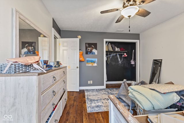 bedroom featuring dark wood-type flooring