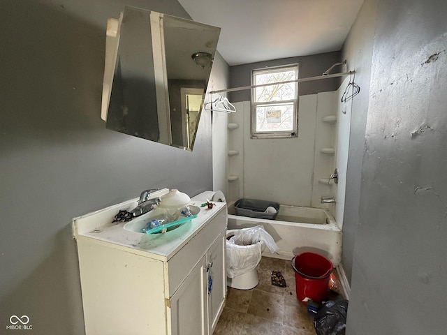 bathroom featuring vanity and tub / shower combination