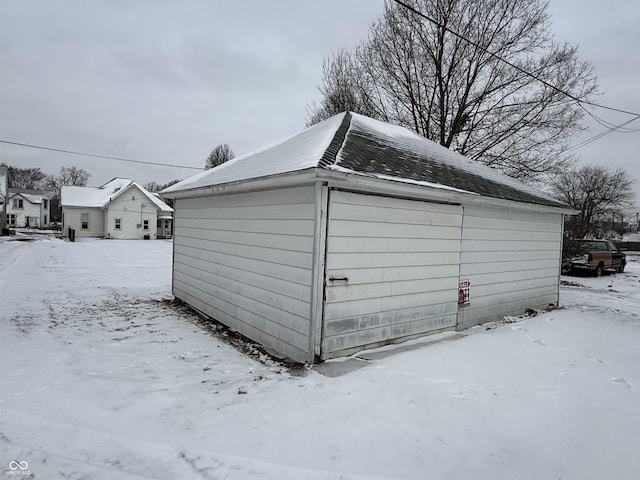 view of snow covered structure