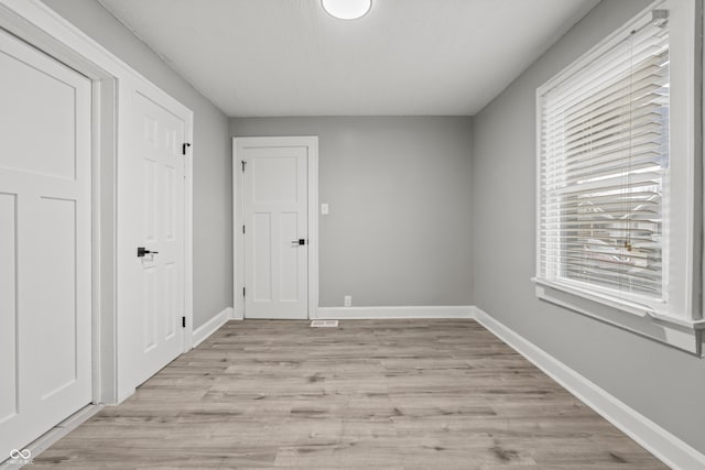 unfurnished room featuring light hardwood / wood-style floors