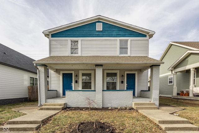 view of front of property featuring a porch