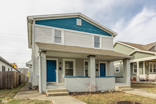 view of front of home featuring a porch