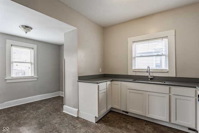 kitchen featuring sink, a wealth of natural light, and white cabinets