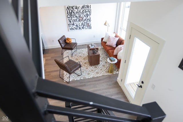 interior space featuring hardwood / wood-style floors and a wealth of natural light