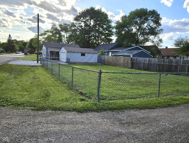 view of yard featuring fence private yard