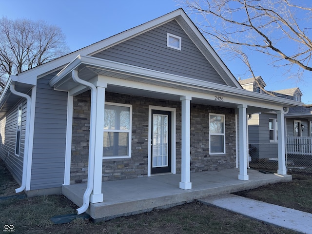 view of front of house with covered porch