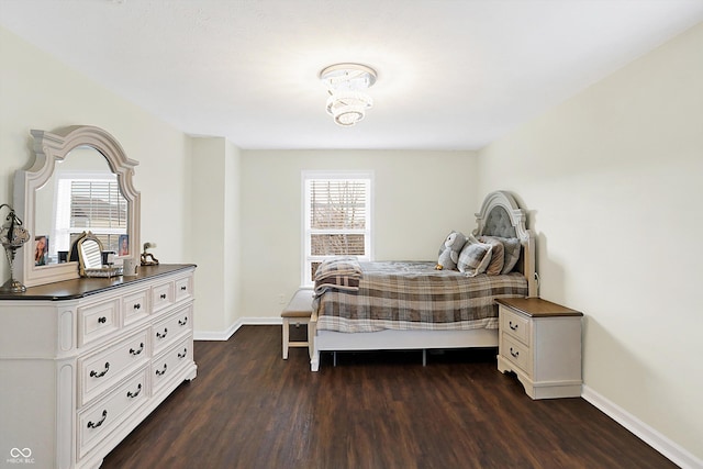 bedroom featuring dark hardwood / wood-style floors