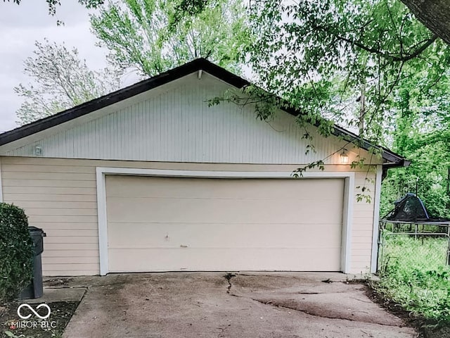 view of garage