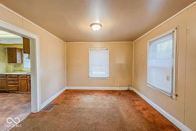 empty room featuring light carpet