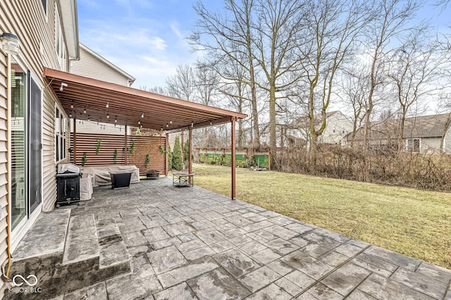 view of patio / terrace featuring a grill