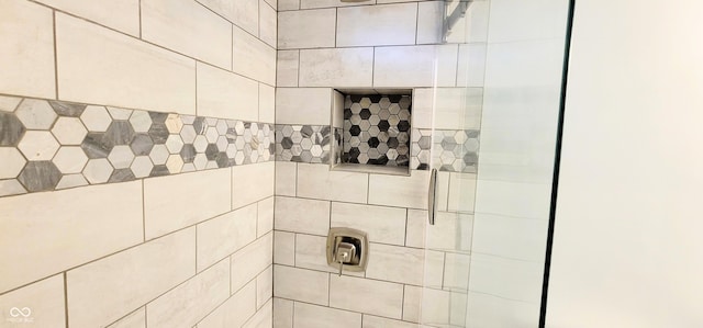 details with tiled shower