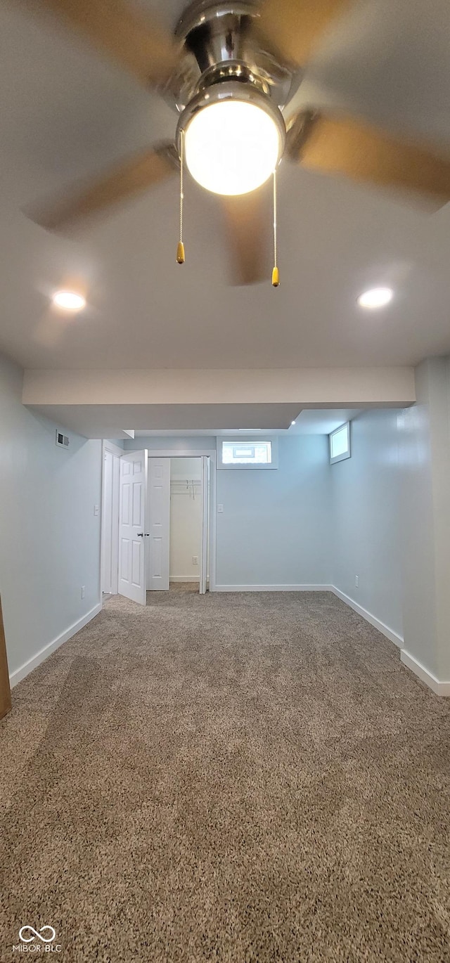 interior space featuring carpet flooring