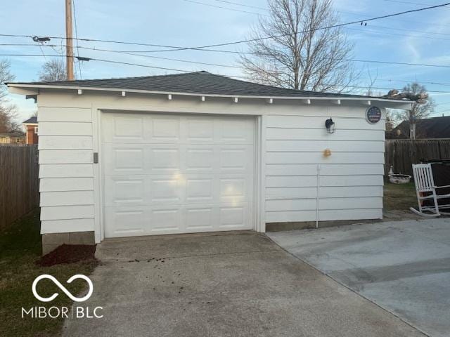 view of garage