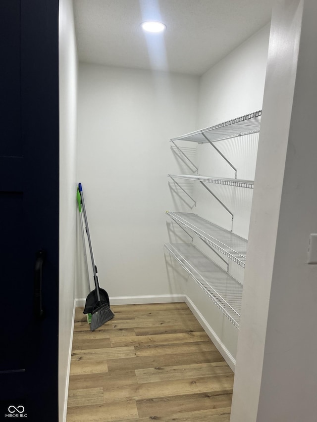 spacious closet featuring light wood-type flooring