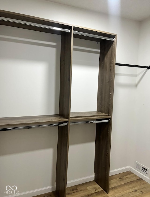 spacious closet featuring wood-type flooring