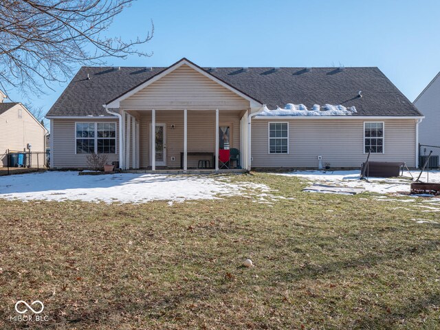 6264 Whitaker Farms Dr, Indianapolis, IN 46237 - rear view of property featuring a yard and a patio