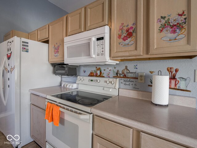 6264 Whitaker Farms Dr, Indianapolis, IN 46237 - kitchen featuring white appliances and light brown cabinets