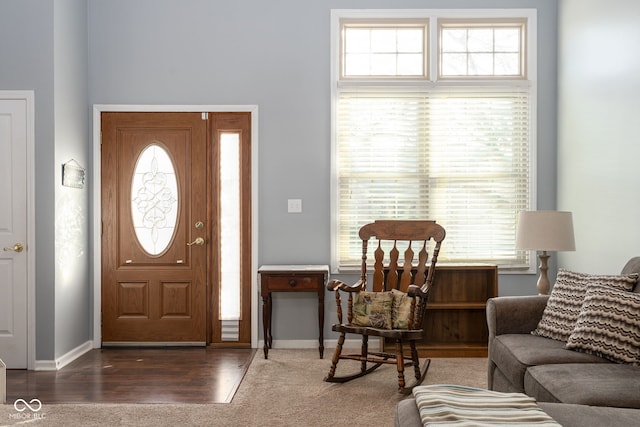 foyer featuring dark hardwood / wood-style flooring