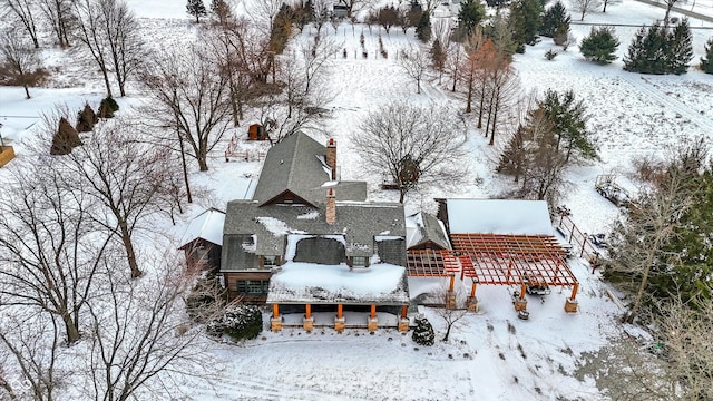 view of snowy aerial view