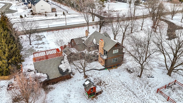 view of snowy aerial view