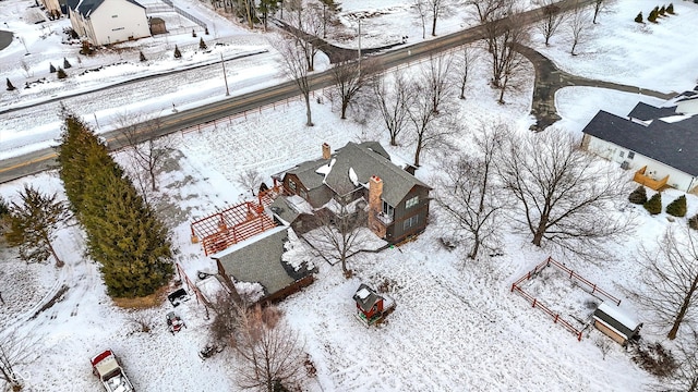 view of snowy aerial view