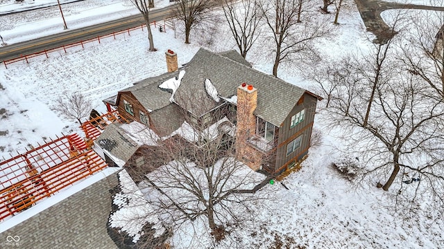 view of snowy aerial view