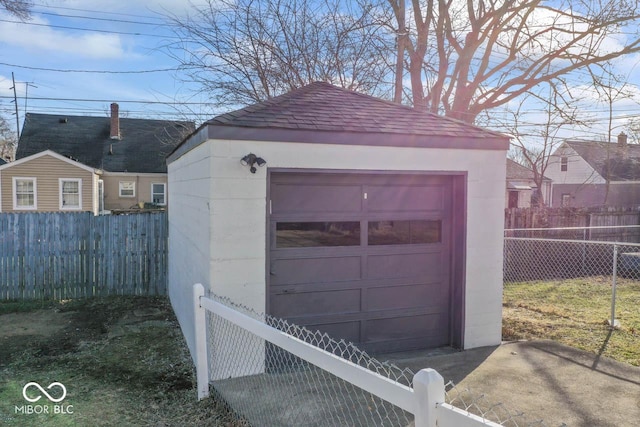 view of garage