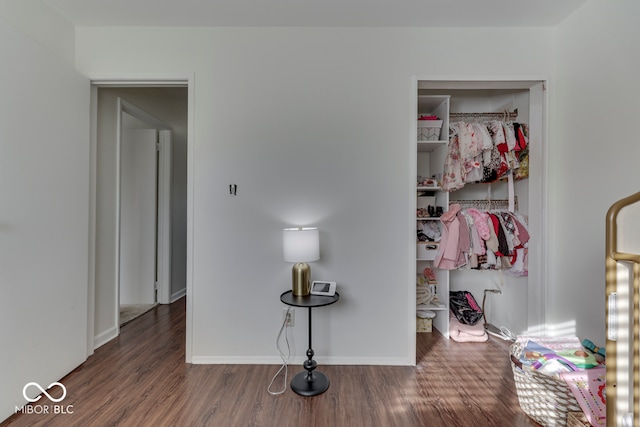 hall featuring dark hardwood / wood-style floors