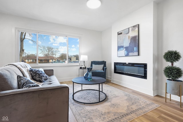 living room featuring light hardwood / wood-style flooring