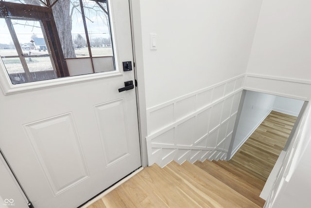 entryway featuring light wood-type flooring