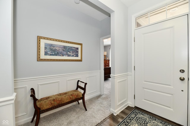 entryway featuring dark hardwood / wood-style flooring