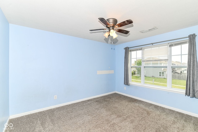 1324 Trailside Dr, Greenwood, IN 46143 - carpeted spare room with ceiling fan and baseboards
