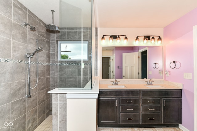 1324 Trailside Dr, Greenwood, IN 46143 - full bathroom with walk in shower and double vanity