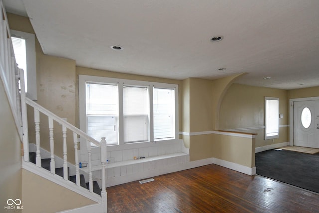 entryway featuring dark hardwood / wood-style flooring