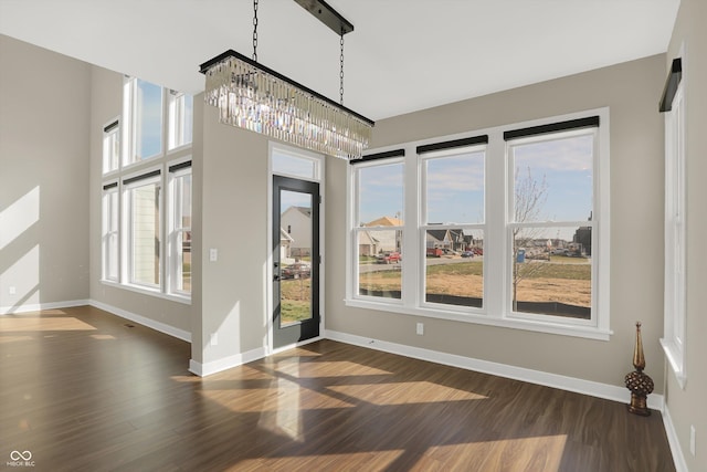 interior space featuring dark wood-type flooring