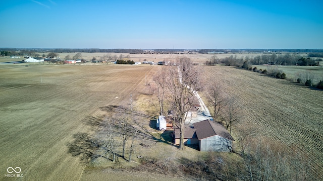 aerial view with a rural view