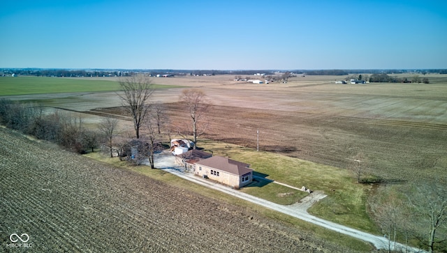 bird's eye view with a rural view