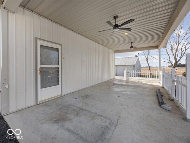 7279 W State Road 44, Shelbyville, IN 46176 - view of patio featuring ceiling fan