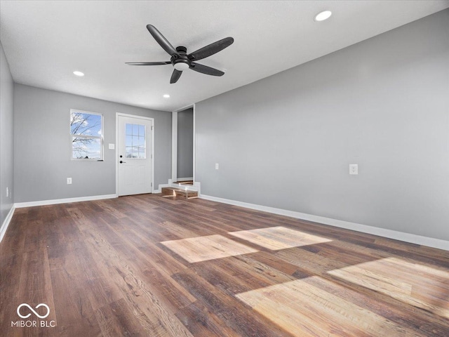 7279 W State Road 44, Shelbyville, IN 46176 - unfurnished room featuring hardwood / wood-style floors and ceiling fan
