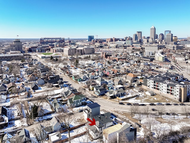 aerial view with a view of city